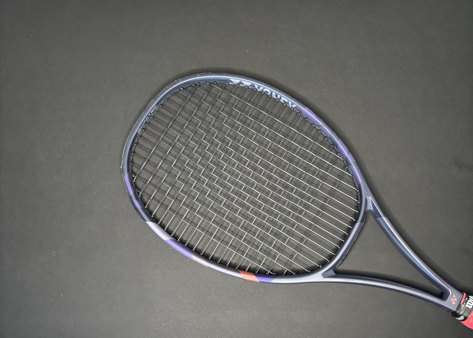 Purple Yonex Percept 97 head and frame side A